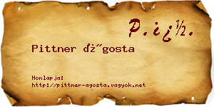 Pittner Ágosta névjegykártya